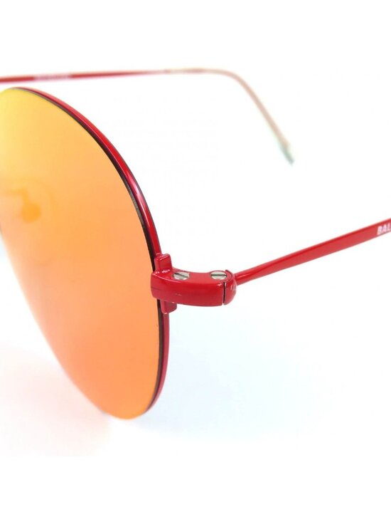 Balenciaga Logo Round Mirror Lens Sunglasses Eyewear Red 55 main image 13